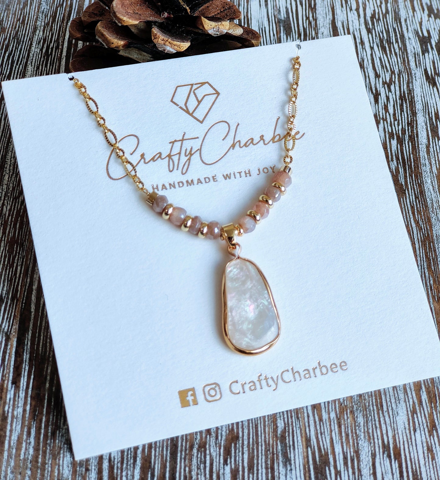Goddess Moonstone 14K Gold Plated Pendant Necklace