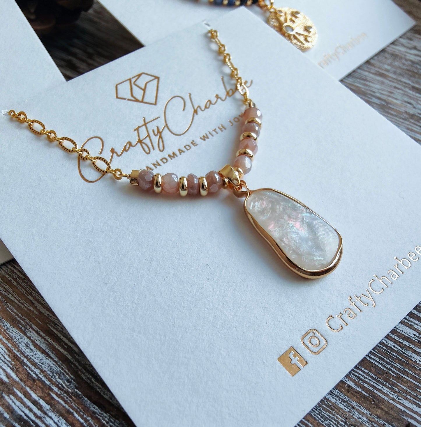 Goddess Moonstone 14K Gold Plated Pendant Necklace