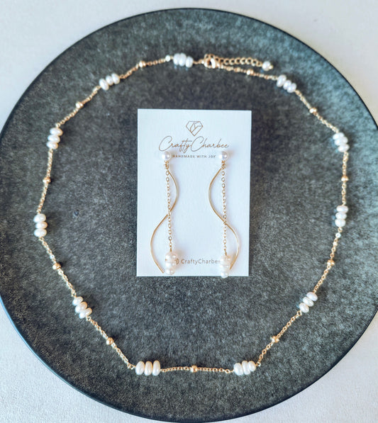 Natural Freshwater Pearl Dangle Earrings, 925 Sliver Stud