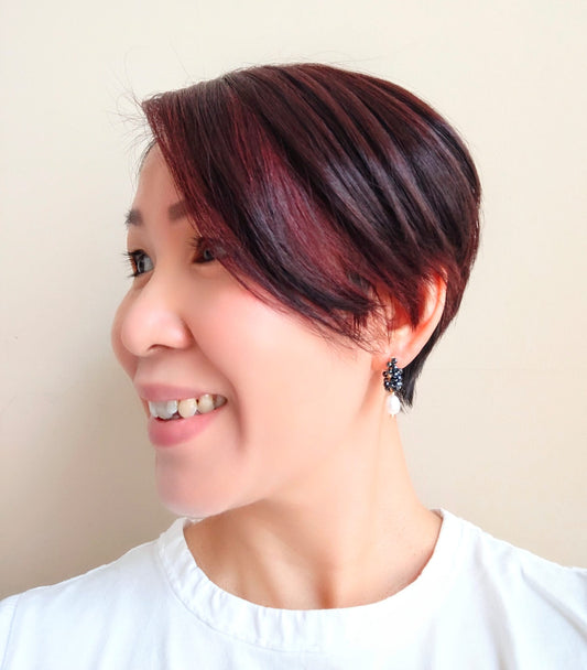 Black Spinel Freshwater Pearl 14K Gold-Plated Earrings, The Sparkling Halo Collection