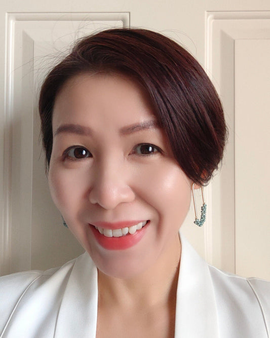 Beaded U Shaped 14K Gold Plated Earrings, Mini Mint Jolly Beads