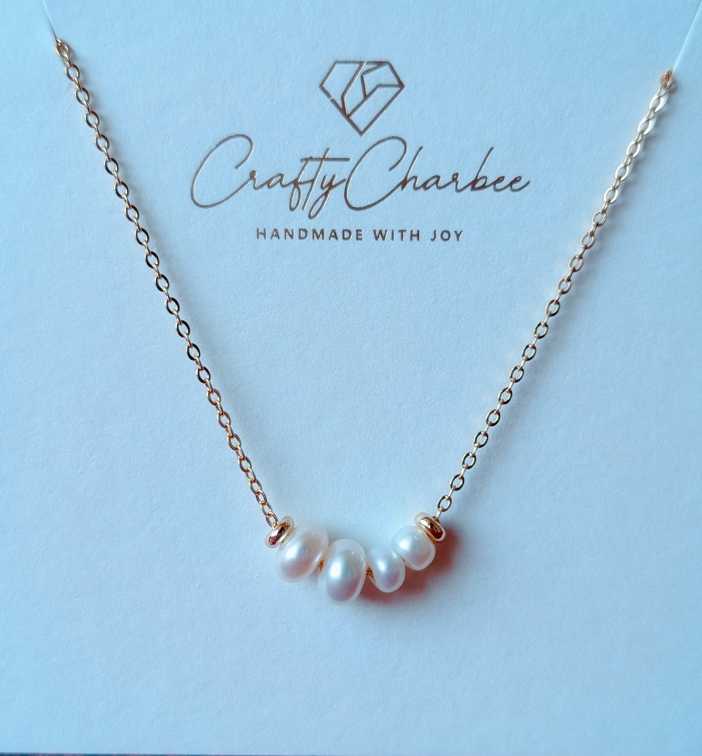 Pearl Duo 14K Gold Plated Necklace, Freshwater Pearl