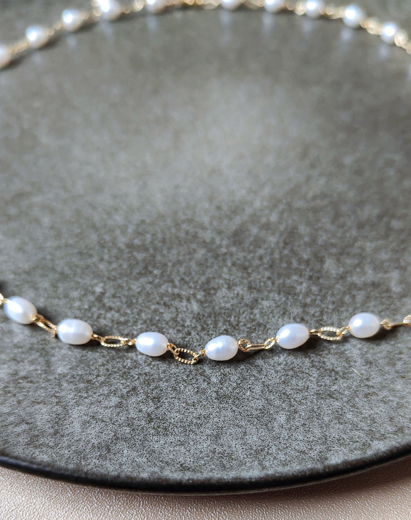 Natural Freshwater Pearls 14K Gold Plated Necklace, Layered necklace