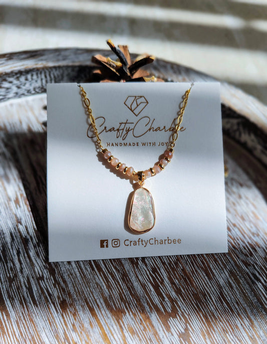 Goddess Moonstone 14K Gold Plated Pendant Necklace