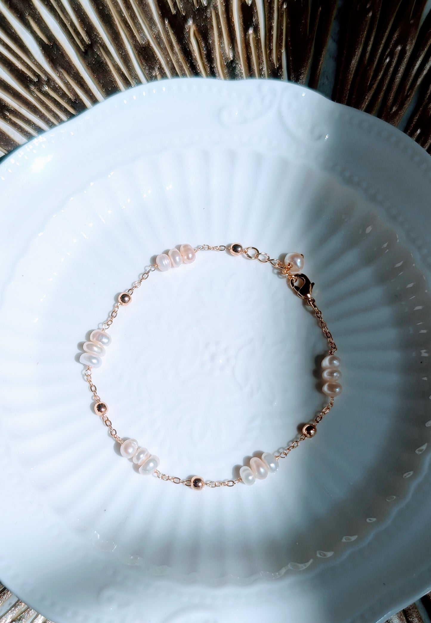 Pearl Trio 14K Gold Plated Bracelet, Freshwater Pearl