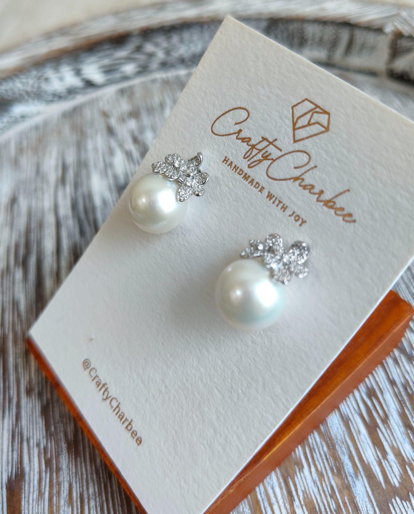 Sliver 925 White Edison Pearl Daisy Earrings , S925 Collection