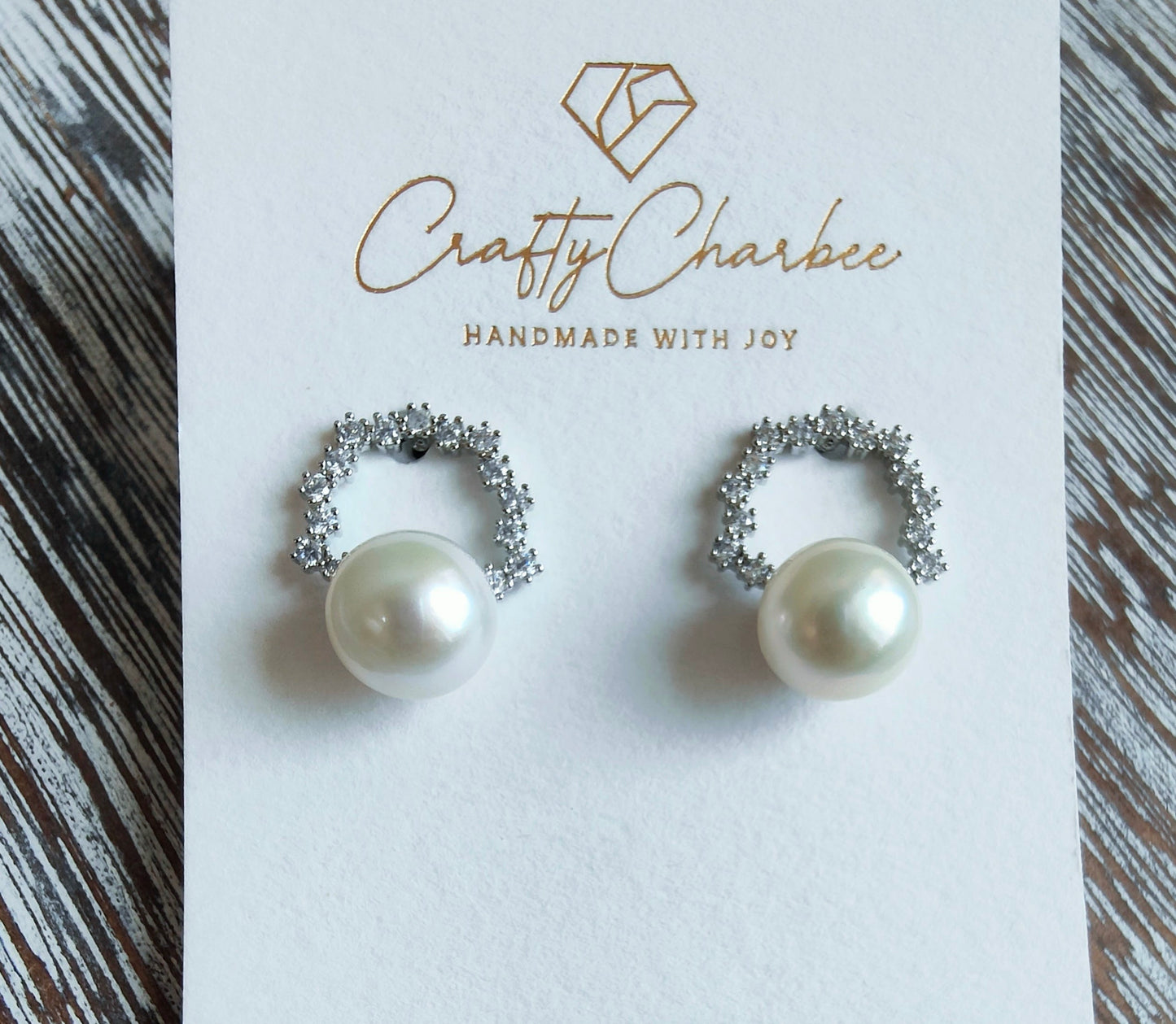Sliver 925 White Edison Pearl Halo Rhinestone Earrings, S925 Collection