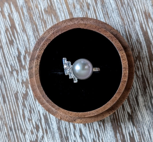Sliver S925 Sleek Silver Pearl Ring, S925 Collection