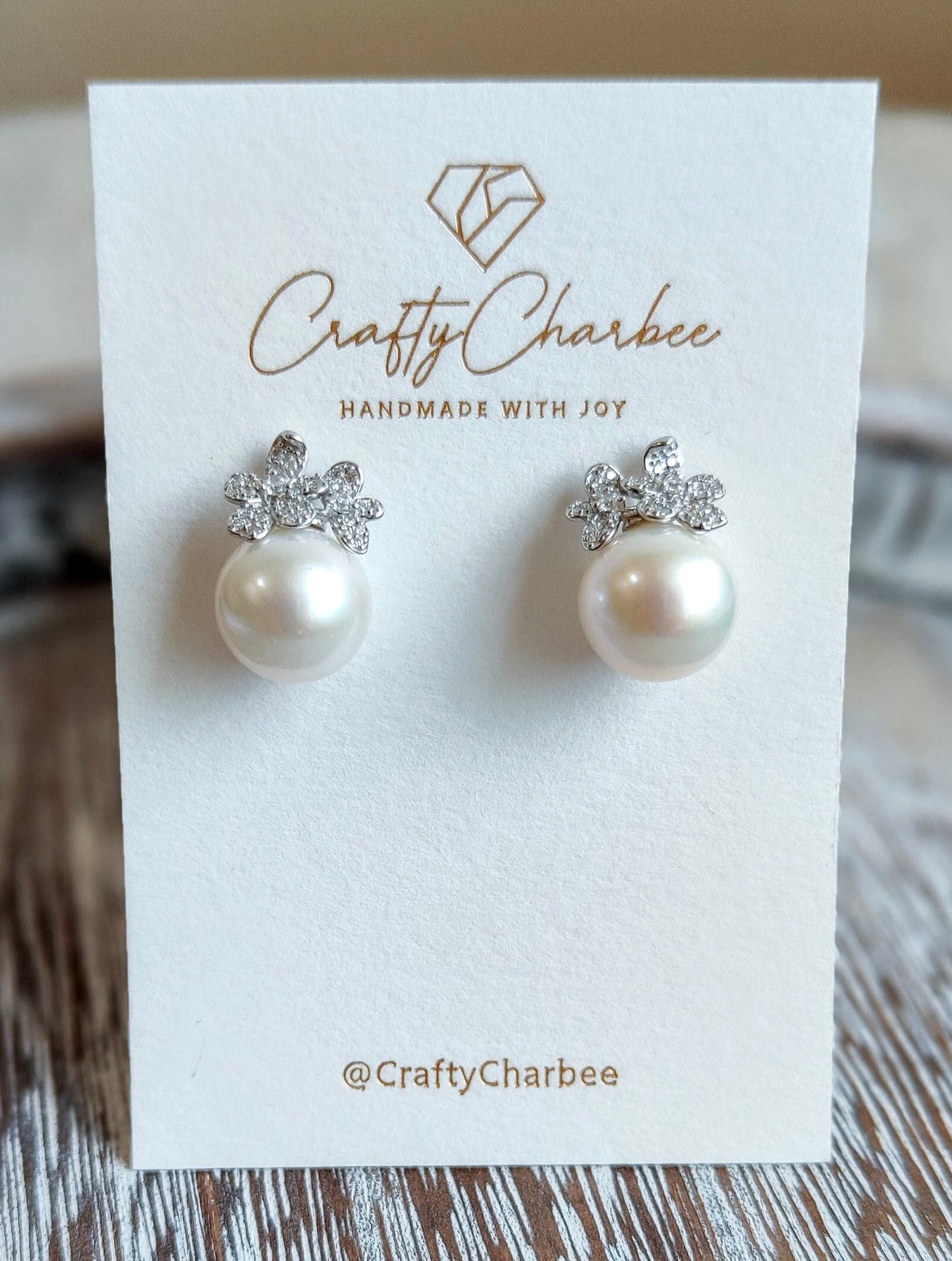 Sliver 925 White Edison Pearl Daisy Earrings , S925 Collection