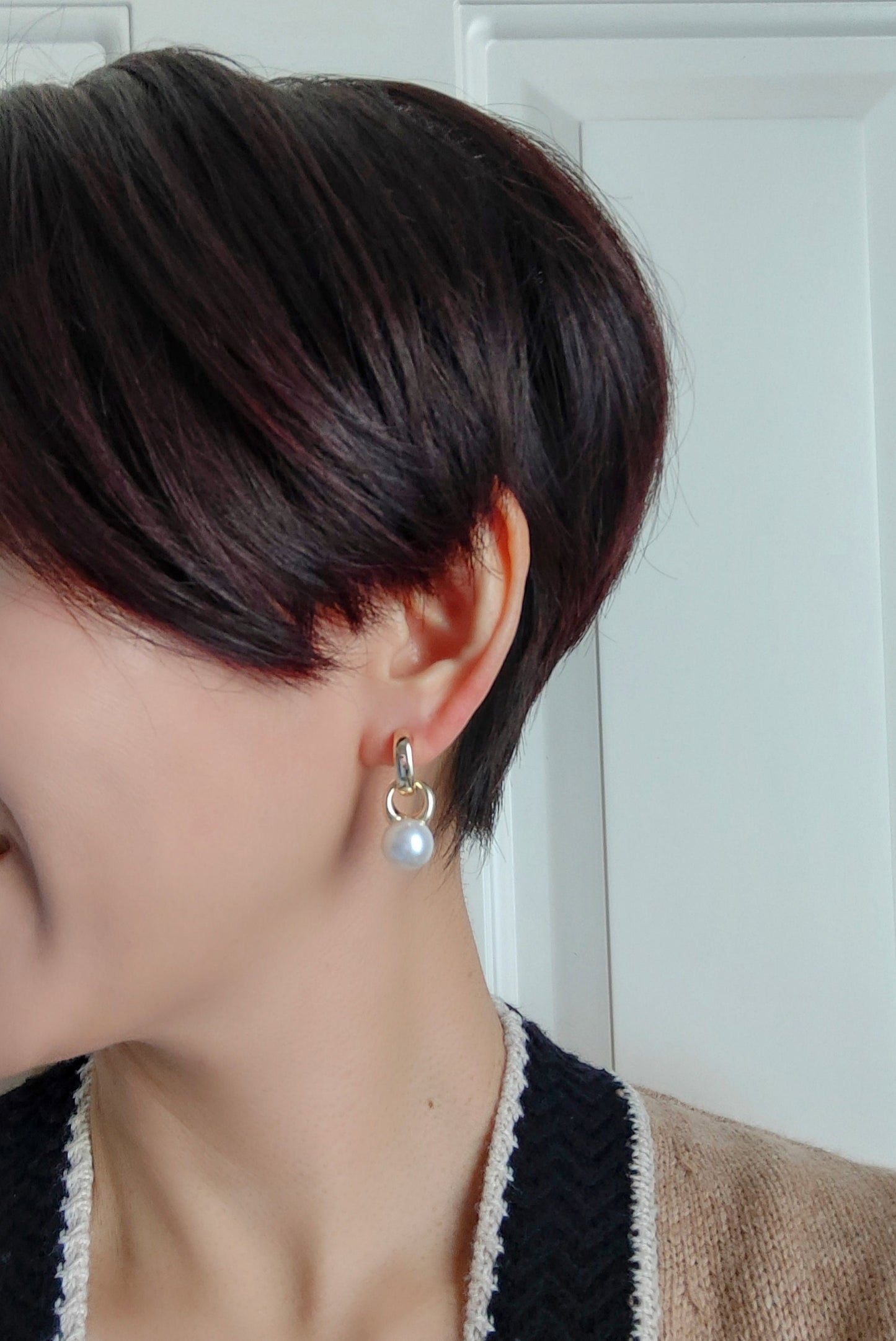 Modern & Simple Freshwater Pearl 14K Gold-Plated Stud Earrings
